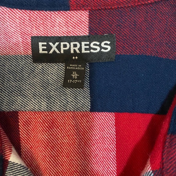 Express Mens XL Plaid Shirt - Picture 2 of 4